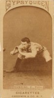1887 Gypsy Queens # Tom Gunning Stooping to catch low ball on L Baseball Card