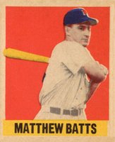 1948 Leaf #108 Matthew Batts Short Print Baseball Card