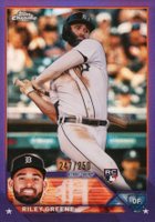 2023 Topps Chrome #182 Riley Greene Purple Refractor Baseball Card