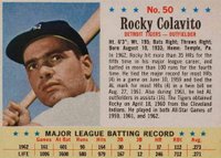 1963 Post Cereal #50 Rocky Colavito Hand Cut Baseball Card