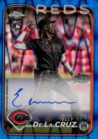 2024 Topps Chrome Rookie Autographs #RAEDLC Elly de La Cruz Blue Raywave Refractor Baseball Card