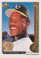 1999 Upper Deck 10th Anniversary Team #X19 Rickey Henderson Baseball Card