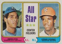 1974 Topps #337 All-star Center Fielders Baseball Card