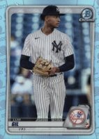 2020 Bowman Draft #BD132 Luis Gil Chrome-Sky Blue Refractor Baseball Card