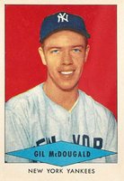 1954 Red Heart Dog Food #20 Gil McDougald Baseball Card
