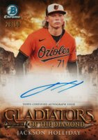 2024 Bowman Gladiators of the Diamond Autographs #GDAJH Jackson Holliday Gold Baseball Card