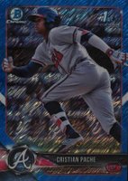 2018 Bowman Prospects Chrome #46 Cristian Pache Blue Shimmer Refractor Baseball Card