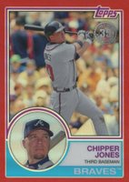 2018 Topps Silver Pack 1983 Chrome Promo #100 Chipper Jones Red Refractor Baseball Card