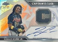 2021 Topps Chrome Captain's Cloth Relics #CCRARA Ronald Acuna Jr. Autograph Baseball Card