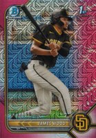 2022 Bowman Mega Box Chrome #108 James Wood Pink Refractor Baseball Card