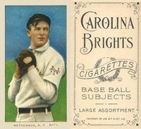 1909 White Borders Carolina Brights #307 Christy Mathewson Dark cap Baseball Card