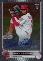 2022 Topps Chrome Rookie Autographs #RAHG Hunter Greene Baseball Card