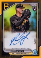 2024 Bowman Chrome Chrome Rookie Autographs #CRAPS Paul Skenes Gold Refractor Baseball Card