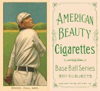 1909 White Borders American Beauty Frame #33 Chief Bender Pitching-Trees In Background Baseball Card