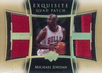 2004 UD Exquisite Collection Quad Patch #E4PMJ2 Michael Jordan Gold 1/1 Basketball Card