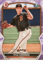 2023 Bowman Paper Prospects #BP93 Kyle Harrison Purple Pattern Baseball Card