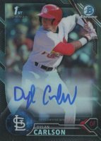 2016 Bowman Draft Chrome Draft Picks Autographs #CDADC Dylan Carlson Black Refractor Baseball Card