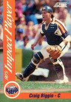 1992 Score Impact Players #22 Craig Biggio Baseball Card