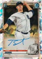2020 Bowman Chrome Prospect Autographs #CPATS Tarik Skubal Atomic Refractor Baseball Card