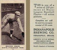 1916 Indianapolis Brewing #74 Heinie Groh Baseball Card