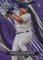 2024 Topps Chrome Black #19 Jasson Dominguez Purple Mini Diamond Baseball Card