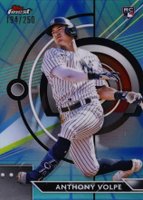 2023 Topps Finest #26 Anthony Volpe Blue/Aqua Vapor Baseball Card