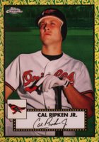 2021 Topps Chrome Platinum Anniversary #498 Cal Ripken Jr. 70th Anniversary Green/Yellow Refractor Baseball Card