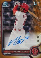 2022 Bowman Draft Chrome Draft Pick Autographs #CDAVS Victor Scott II Gold Wave Refractor Baseball Card