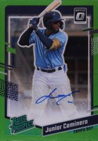2023 Panini Donruss Optic Rated Prospect Signatures #RPSJC Junior Caminero Lime Green Baseball Card