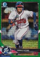 2018 Bowman Mega Box Chrome #BCP1 Ronald Acuna Running-Green Refractor Baseball Card