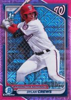 2024 Bowman Mega Box Chrome Prospects #23 Dylan Crews Pink Refractor Baseball Card