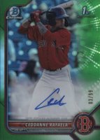 2022 Bowman Chrome Prospect Autographs #CPACRL Ceddanne Rafaela Green Refractor Baseball Card