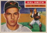 1956 Topps #62 Hal Smith White Back Baseball Card
