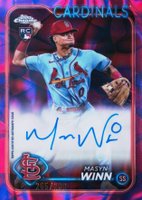 2024 Topps Chrome Update Chrome Rookie Autographs #RAMW Masyn Winn Magenta/Purple Lava Lamp Baseball Card