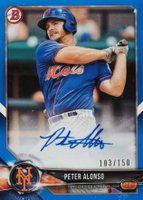 2018 Bowman Paper Prospects Autographs #PA-PA Peter Alonso Blue Baseball Card