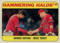 2018 Topps Heritage Combo Cards #CC-1 Mike Trout/Shohei Ohtani Baseball Card