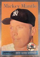 1996 Topps Mantle Finest #8 1958 Topps Reprint Baseball Card