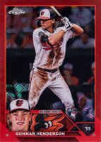 2023 Topps Chrome Logofractor Edition #2 Gunnar Henderson Red Refractor Baseball Card