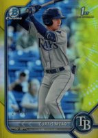 2022 Bowman Chrome Prospects #BCP10 Curtis Mead Yellow Refractor Baseball Card