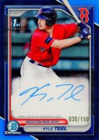 2024 Bowman Chrome Prospect Autographs #CPAKT Kyle Teel Blue Refractor Baseball Card