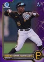 2022 Bowman Draft #BDC130 Termarr Johnson Chrome-Purple Refractor Baseball Card