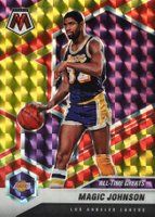 2020 Panini Mosaic #288 Magic Johnson Fusion Red/Yellow Choice Basketball Card