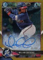 2018 Bowman Chrome Prospects Autographs #BCPAWCO William Contreras Gold Shimmer Baseball Card