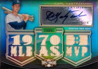 2010 Topps Triple Threads Autograph Relics #179 Carl Yastrzemski Platinum 1/1 Baseball Card