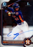 2022 Bowman Chrome Prospect Autographs #CPACG Cristian Gonzalez Baseball Card