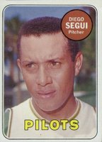 1969 Topps #511w Diego Segui White Letters Baseball Card