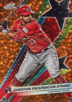 2024 Topps Chrome Cosmic Starfractor #61 Christian Encarnacion-Strand Orange Galactic Baseball Card
