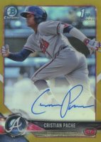 2018 Bowman Chrome Prospects Autographs #CPACP Cristian Pache Gold Refractor Baseball Card