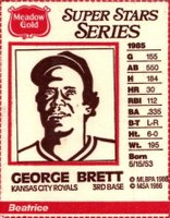 1986 Meadow Gold Milk Hand Cut # George Brett Baseball Card