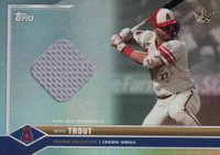 2022 Topps X Bobby Witt Jr. Crown Collection #22 Mike Trout Relic-Silver Rainbow Foilboard Baseball Card